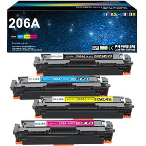 206A Toner Cartridges 4 Pack Works with HP Color Laserjet Pro MFP M283fdw,MFP M283cdw,M255dw,M255nw,M255,M282nw,M282,M283 Printers