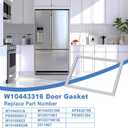 Upgraded W10443316 Gray Freezer Door Gasket, 31"×23" Fridge Gasket | Magnetic Refrigerator Door Seal Fits Whirlpool, Kenmore, KitchenAid, Replaces W10180623 W10571961 W10443316N W10571961N
