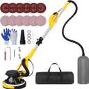 Drywall Sander Tool, KUPERIA 8.5 Amp Popcorn Ceiling Removal Tool with 7 Variable Speed 800-1800RPM, Electric Drywall Sander with Extendable Handle, LED Light,6 Basic Sand Paper & 6 Grid Sandpaper (Yellow)