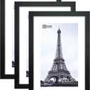 VCK 24x36 Solid Wood Poster Frames Black 3 Pack Picture Frame with Wall Mounting Hanging