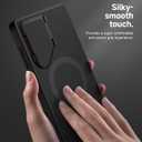 SURITCH for Samsung Galaxy S24 Ultra Phone Case, Magnetic Protective Cover with Camera Cover & Adjustable Metal Kickstand for Galaxy S24 Ultra (2024)-Black