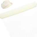 BENECREAT 2.18 Yards Birdcage Veil Netting Fabric, 17inch Wide Organza Tulle Fabric Net Mesh Beige Russian Netting Hat Veil Millinery for Wedding, Sewing, Dress Decoration