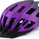 Adult Bike Helmets, Adjustable Mens Womens Bicycle Helmet, Lightweight Road Mountain Cycling Safety Sports Helmets with Detachable Visor (L:58-62cm/22.8''-24.4'', Purple)