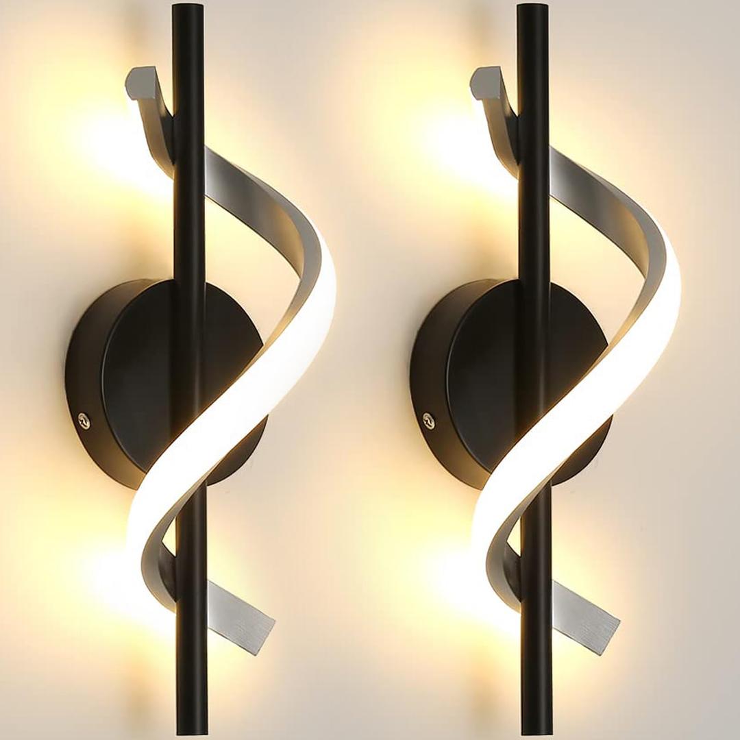 EIDEARAY Modern Wall Sconces, 9W Wall Lighting Fixture Lamps LED Aluminum Wall Lamps for Bedroom Living Room Hallway Hotel Indoor (White-Warm White)-13.7 inch