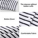 Astylish Women's Casual Blouses Button Down Business Work Tops Long Sleeve V Neck Striped Shirts 2025 Fall Outfits (X-Large)