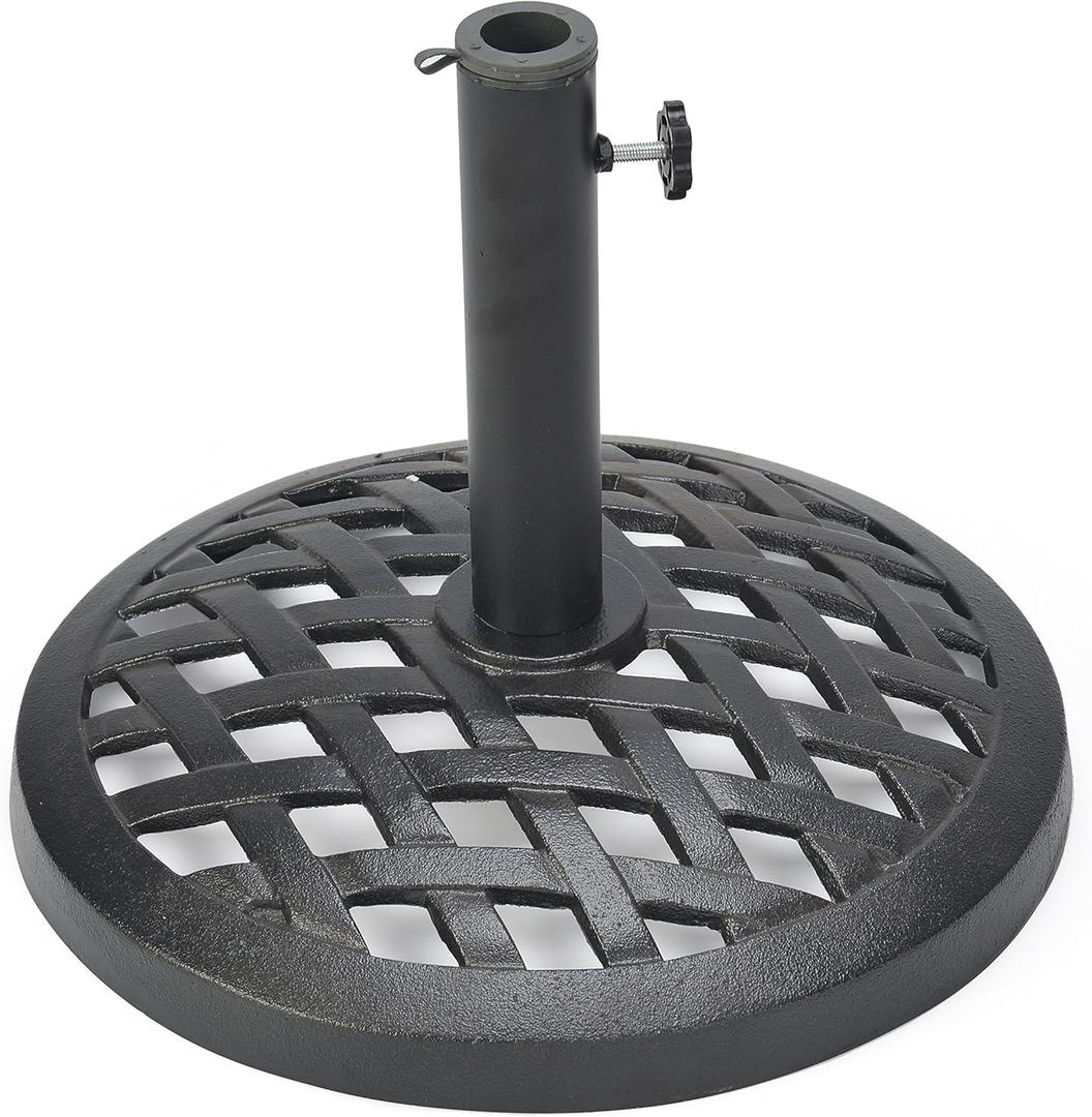 Trademark Innovations 17.7" Diameter Cast Iron Umbrella Base (Black Finish)
