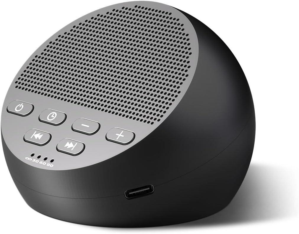 Portable Sound Machine White Noise Machine Nonstop 30 Soothing Sounds for Baby Kids Adults Pink Noise Sleep Machine 36-Level Vol Auto-Off Timer Memory Function for Home Travel Office