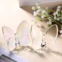 2pcs Crystal Butterfly Figurine,Butterfly Collectibles Glass Art Glass Animals Crystal Wedding Decortion for Home Butterfly Gifts for Women(Colorful+White)