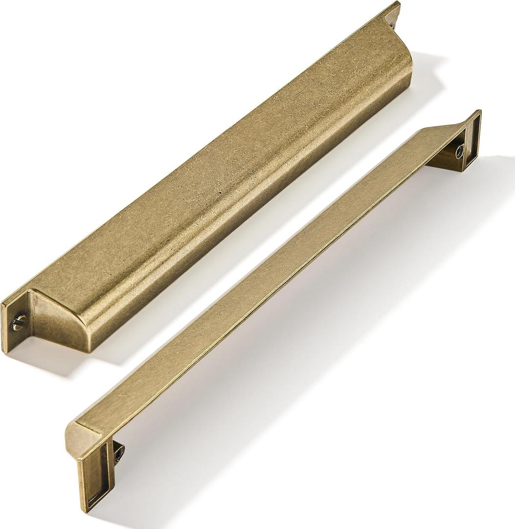 2 Pack 7 Inch Center to Center Burnished Antique Brass Cabinet Cup Pulls Vintage Drawer Pulls Kitchen Hardware Aged Bronze Channing Cup Pulls Drawer Handles Knobs 7 inch Hole Center