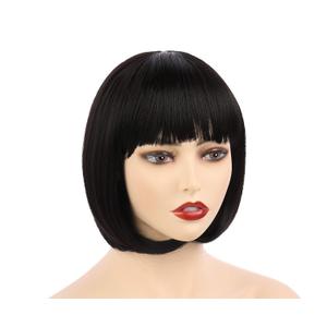 Onedor 10" Short Straight Hair Flapper Cosplay Costume Bob Wig (4#-Dark Brown)