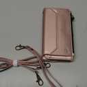 Strapurs Wallet Case Compatible with iPhone 17 6.3" RFID Blocking 9-Card Holder Soft PU Leather Magnetic Snap Shoulder Strap Zipper Pocket Phone Case Fit for iPhone 17 for Women - Rose Gold