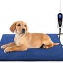Bestio Dog Heating pad,2818 in Waterproof Outdoor Heating Pad for Cats Adjustable Thermostat (1-24 Hours) and Chew Resistant Steel Cord- Blue