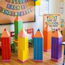 18 Pcs Large Back to School Decorations 26.37" Pencil Crayons Boxes First Day of School Party Favors for Classroom Photo Booth Props for Preschool Kindergarten(Colored Pencils)