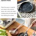 LAUCHUH Spoon Rest, Ceramic Spoon Holder for Stove Top 5" Spatula Rest for Countertop Large Cooking Utensil Holder for Mother's Day, Ladle, Spatula, Spoons or Tongs, Speckled Dark Gray