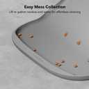 PETLIBRO Dog Food Mat, Safety Silicone Cat Food Mat for Feeder & Fountain, Waterproof Dog Bowl Mat, Raised Edge Spill Protection Floor, Cove Feeding Mat for AF005, AF103 Single Tray, 17.7"x12" (Grey)