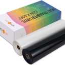 HTVRONT Heat Transfer Vinyl Black & White Iron on Vinyl-12 x 60FT Black & White HTV Vinyl Roll Easy to Cut & Weed for Heat Vinyl Design