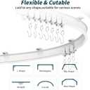 Flexible Bendable Ceiling Curtain Track, 9.8ft (3m) Curved, PVC, Metal, Plastic & Stainless Steel, White, Ceiling Mounted