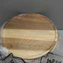 Rtteri 10 Pieces Acacia Round Wood Plates 12 x 0.6 Inch Dinner Plates Wooden Charger Platter Bulk Easy Cleaning Lightweight Serving Tray for Dishes Snack Dessert