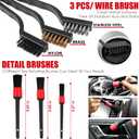 17PCS Car Cleaning Kit, Car Interior Detailing Kit with Red High Power Handheld Vacuum, Detailing Brush Set, Windshield Cleaner, Cleaning Gel, Complete Auto Accessories for Women