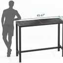 Outdoor Bar Table, 45in Bar Height Table, Black Metal Frame with Weatherproof Top, HDPE Outdoor Furniture for Patio, Hot Tub, Party, Balcony, Indoor