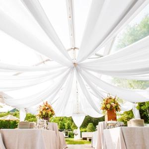 6 Panels White Ceiling Drapes for Wedding 5ftx30ft Arch Draping Fabric Sheer Curtains Chiffon Fabric Ceiling Decorations for Party Ceremony Stage