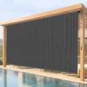 10'W x 8'H Gray Outdoor Roller Shade with Crank Wand Patio Shades Roll up, Privacy Protection & UV Blocking for Pergola | Gazebo