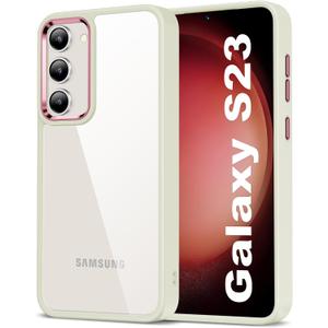 HOOMIL Case for Samsung Galaxy S23 (ONLY, Not Fit Plus, FE, Ultra), Non-Yellowing, Drop Protection, Anti-Scratch Transparent Hard Back Phone Cover - White