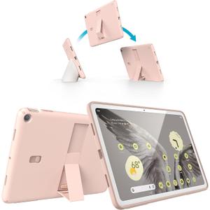 Speck Google Pixel Tablet 2023 Case and Stand - Full Back, Thin, Scratch Resistant, Drop Protection & Adjustable Kickstand - Works with Google Pixel Charging Speaker Dock - Coral & Rose Standy Shell