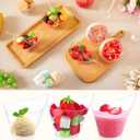 100 Pack Clear Plastic Dessert Cups with Tasting Spoons, Appetizer Cups Yogurt Parfait Bowls with Spoons for Party Supplies Catering Chocolate Desserts Buffet Food Display (7 oz)