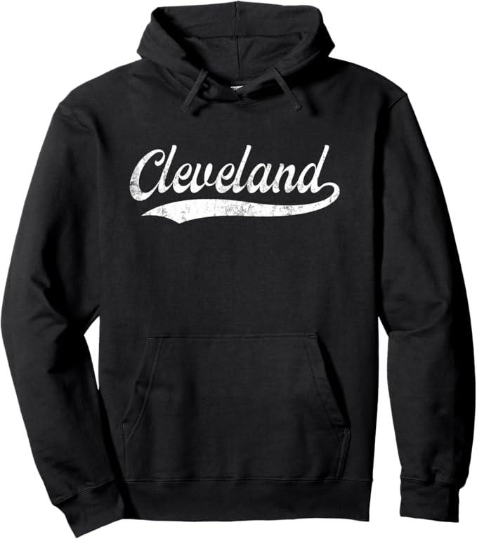 Vintage Cleveland Ohio Distressed OH Apparel Pullover Hoodie size M