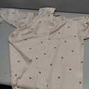 SweatyRocks Women's Heart Print Striped Button Down Shirts Dressy Casual Long Sleeve Blouses Brown Large