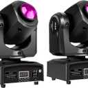 JCYWFLODY 2PCS Moving Head DJ Lights, 8 Gobos 8 Colors 11 Channels, LED 60W Stage Light with DMX 512 Sound Activated, DJ Light for Parties Disco Wedding Stage Lighting Bar Club Events