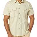Amazon Essentials Men's Slim-Fit Short-Sleeve Two-Pocket Utility Shirt, Light Khaki Brown, Large Tall