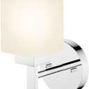 AONEON Wall Sconce Polished Chrome Bathroom Light Fixture with White Frosted Glass Shade, Vanity Lightings for Mirror Hallway Entrance Porch T002CH-L1