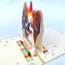 3D Pop-Up Papillon Dog Birthday Card - Papillon Dog with Cake Celebration, Whimsical Happy Birthday Greeting for Dog Lovers - Papillon Dog 3D Birthday Pop Up Card
