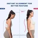 Fit Geno Back Brace Posture Corrector for Women & Men: Shoulder Straightener Adjustable Full Back Support Pain Relief - Scoliosis Hunchback Spine Corrector (Medium)