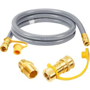 GasSaf 6FT 3/8" ID Natural Gas Hose, Natural Gas Grill Hose with Quick Connect Fitting Suitable for Weber Grills, Blackstone Griddles, Generator, Patio Heater - CSA Certified
