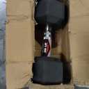 CAP Barbell 210 LB Rubber Coated Hex Dumbbell Hand Weight Set with Vertical Black Rack | Chrome Handles