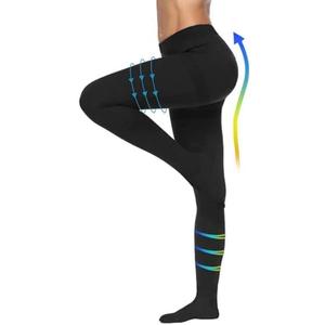 20-30mmHg Compression Pantyhose for Women, Medical Compression Stockings, High Waist Opaque Compression Tights for Lymphadema Edema, Swelling, Varicose Veins, Support Hose for Teacher Doctor L