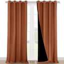 NICETOWN Full Shading Curtains 90 inches Long 2 Panels Set for Windows, Super Heavy-Duty Black Lined Blackout Curtains for Bedroom, Privacy Assured Window Treatment (Burnt Orange, 52"W x 90"L)