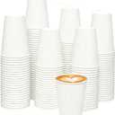Disposable Paper Coffee Cups,12 oz [120 Count] White Paper Cups, Perfect for Cold and Hot Drinks,Food-Grade Paper,Thickened