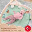 Fisher-Price Wood Baby Playmat Lay & Play Deluxe Activity Gym with Wooden Frame & Tummy Time Sensory Toys for Newborns 0+ Months