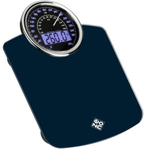 ZENO Hybrid 2-in-1 Analog & Digital Weighing Scale for Body Weight up to 400lbs - Thick Tempered Glass - Extra Large Display - Easy to Read Digital Bathroom Scale - New - Dark Blue
