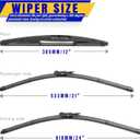 3 wipers Replacement for 2012-2017 Buick Enclave, Windshield Wiper Blades Original Equipment Replacement - 24"/21"/12" (Set of 3) Pinch Tap