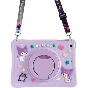 Compatible with iPad 10th Generation Case iPad 10.9-Inch Tablet Case Cover 2022,360 Rotatable Kickstand Shock-Absorption Cute Cartoon with Pencil Slot with Lanyard case (Mauve)