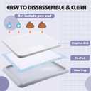 Mifoci Dog Training Pad Holder with Mesh Tray Non-Slip Leak Proof Puppy Potty Tray for Small Medium Large Dogs Pee Pad Holder Easy Clean Indoor Bathroom(19.69 x 14.17 Inch)