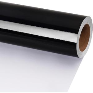 LaRibbons Black Metallic Wrapping Paper, 17 Inch X 33 Feet Premium Foil Gift Wrap for Christmas, Holiday, Wedding, Birthday & Celebration Gifts (1 roll (Pack of 1)