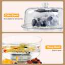 Cake Stand with Acrylic Dome Cover, 6-In-1 Multi-Purpose Cake Stand with Lid, 12.2", Acrylic Cake Stand, Veggie Platter, Salad Bowl, Dessert Platter, Punch Bowl, BPA Free