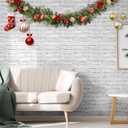 Anmon Brick Peel and Stick Wallpaper White Brick Contact Paper 17.7" x 393", Self Adhesive Removable Christmas Brick Faux Contact Paper, Vinyl Film Roll for Walls Backsplash Home Decoration