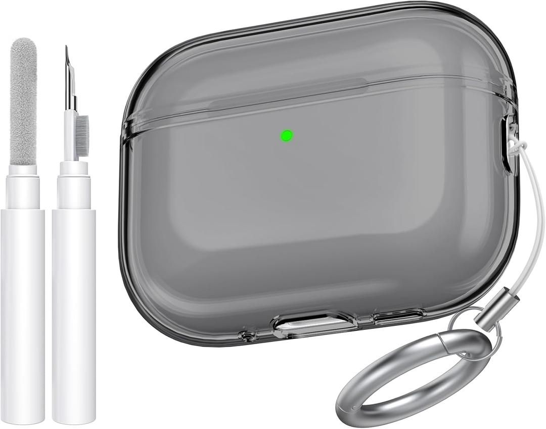 AhaStyle Clear Airpods Pro 3 Case Cover 2025 [Anti-Yellowing] Soft TPU Protective Skin for Apple AirPods Pro 3rd Generation Case with Cleaner Kit Support USB-C Charging Case and Wireless Charging